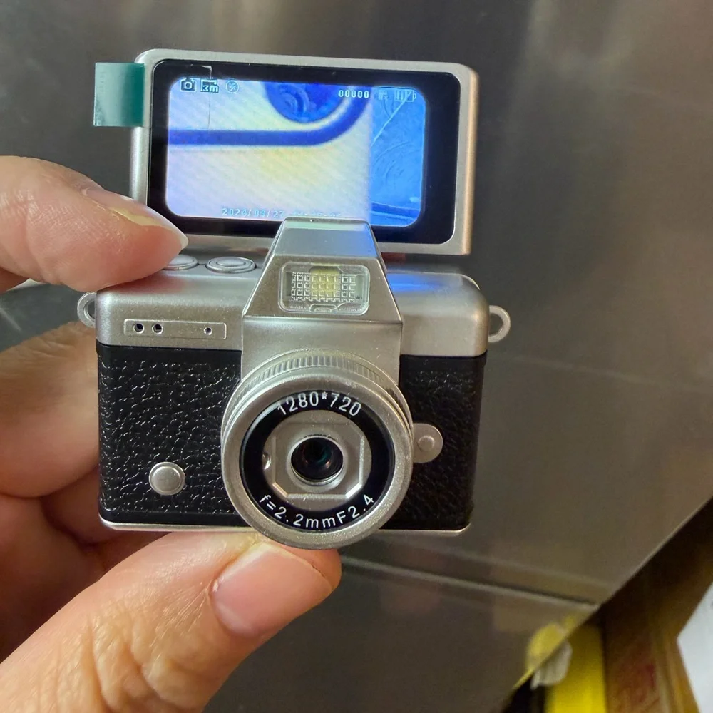 Black mini Digital Camera with Flip Screen